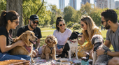 social gathering of dog lovers