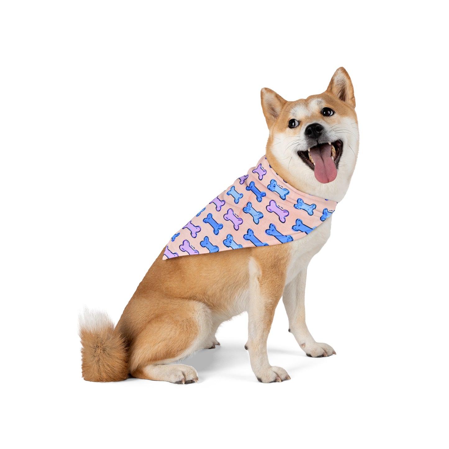 Dog Bandana - Pink and Blue Dogbones