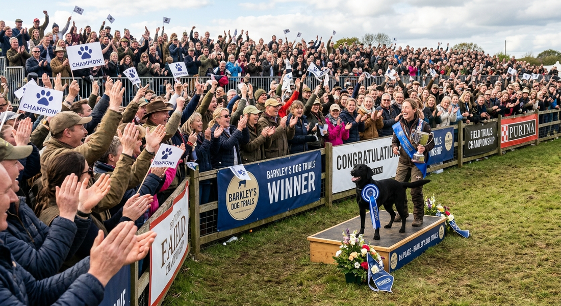 a winning dog in a trials competition