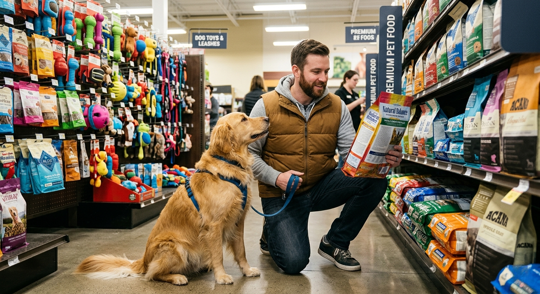 buying products in a pet store