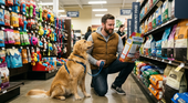 buying products in a pet store
