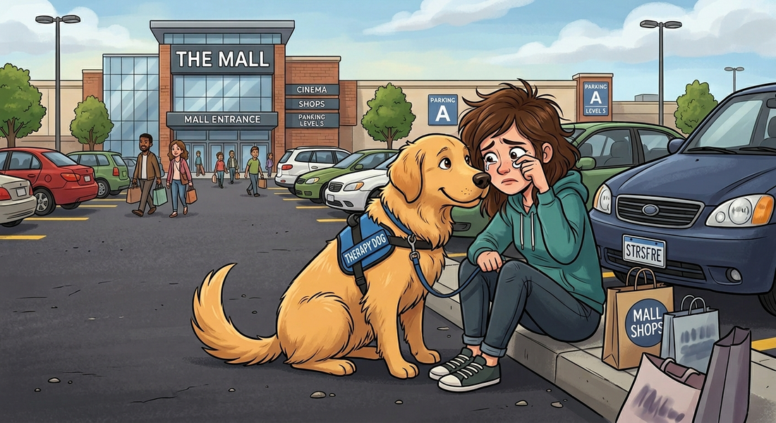 a dog helping to relieve stress and anxiety