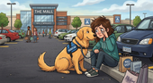 a dog helping to relieve stress and anxiety