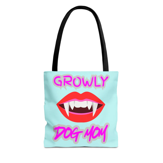 Tote Bag - Aqua Growly Dog Mom