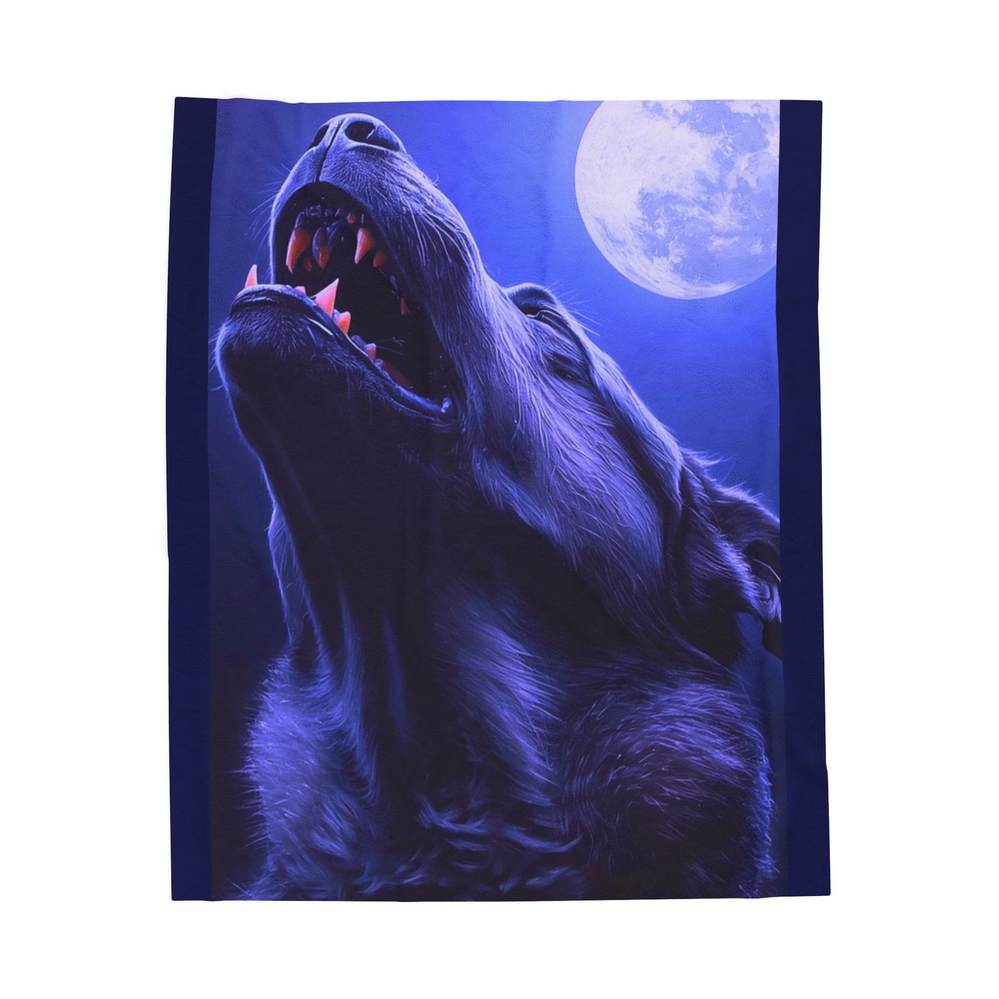 Velveteen Plush Blanket - Howling Blue