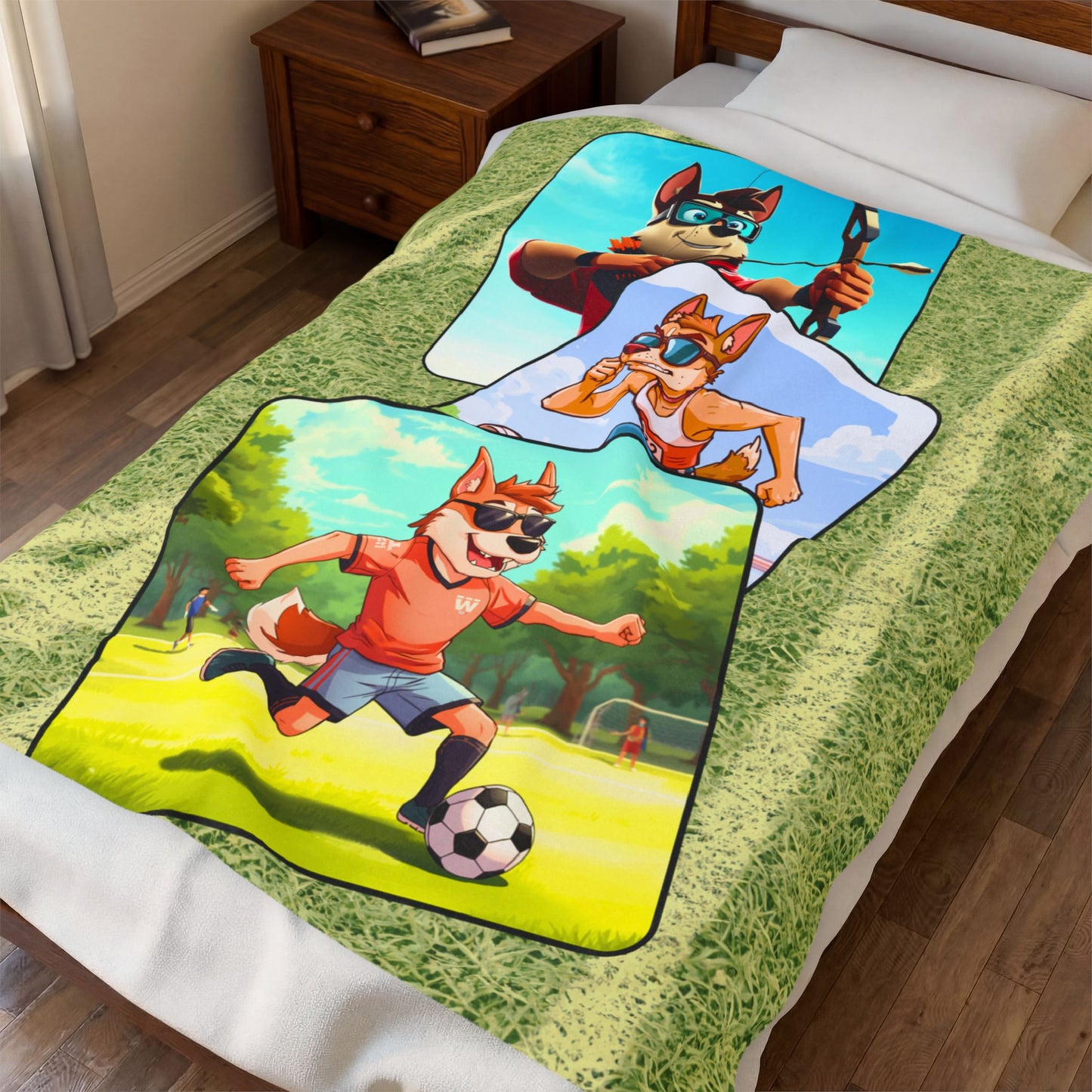 Velveteen Plush Blanket — Sporty Pup