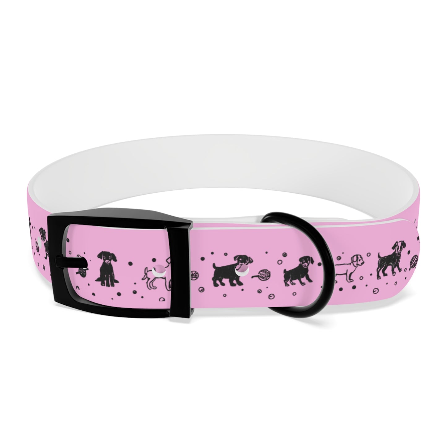 Dog Collar - Pink Puppy Pattern