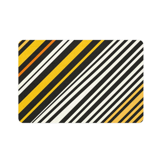 Dog Foodmat - Striped Yellow and Black
