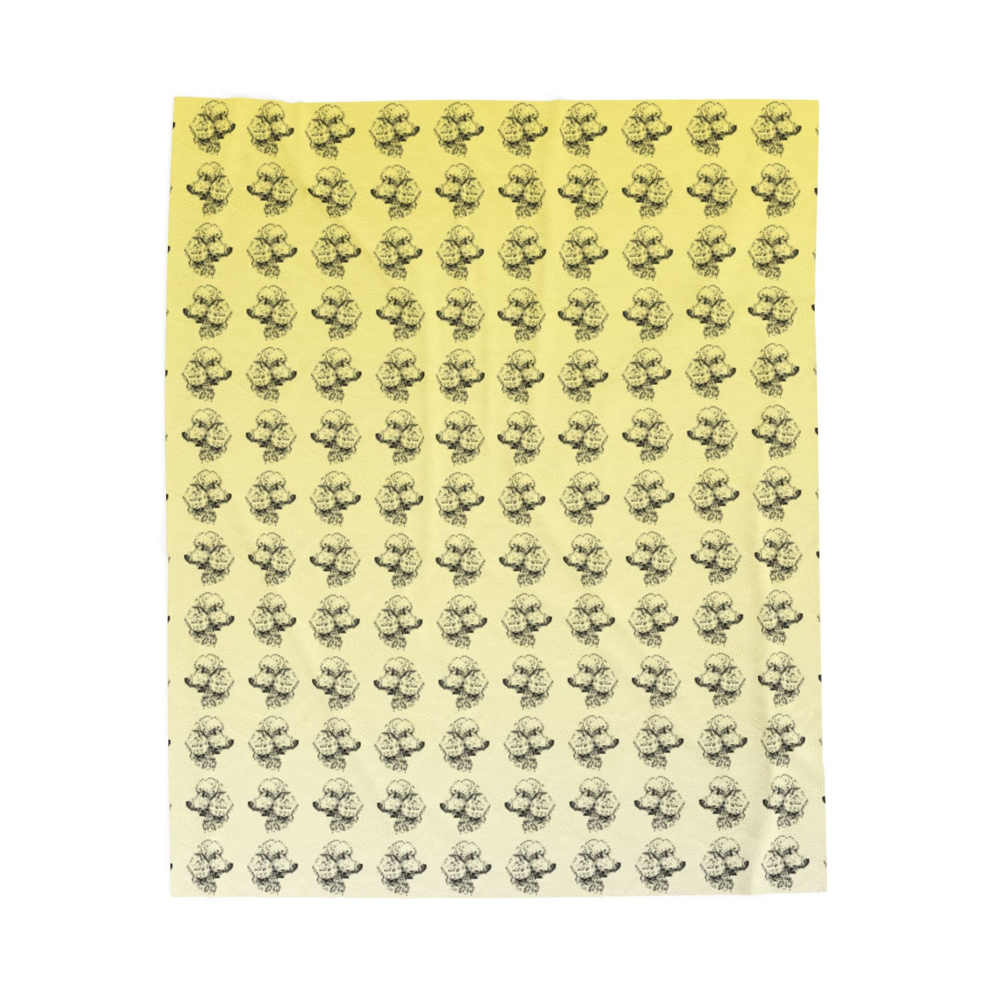 Blanket - Yellow Poodle Velveteen Plush