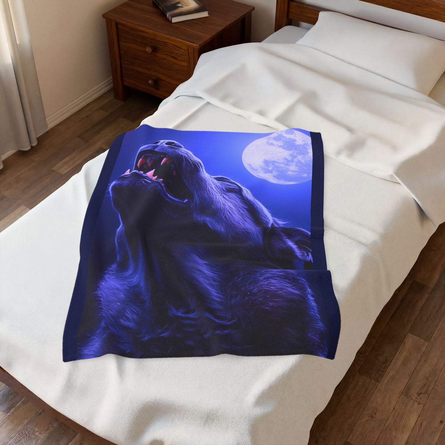 Velveteen Plush Blanket - Howling Blue