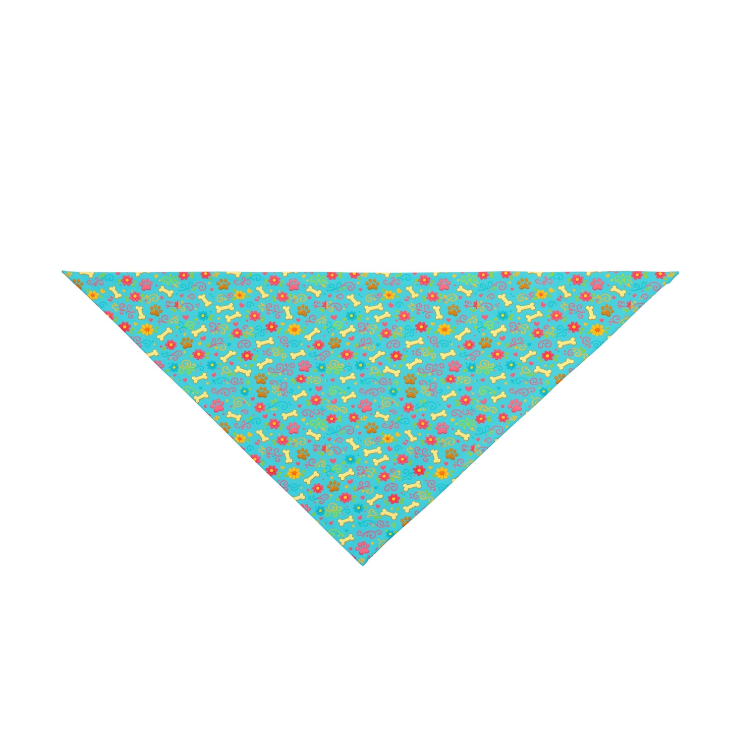 Dog Bandana - Aquamarine Floral and Bones