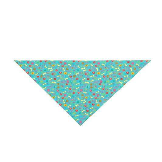 Dog Bandana - Aquamarine Floral and Bones