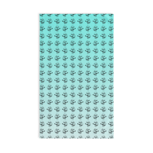 Hand Towel - Poodle Pattern Aqua