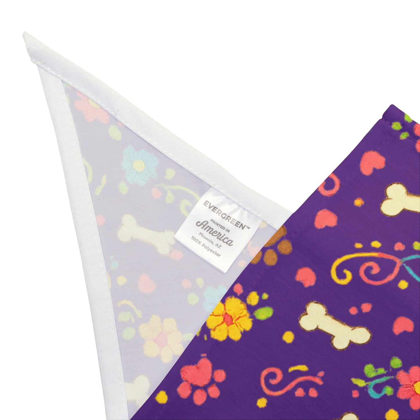 Dog Bandana - Grape Floral and Bones