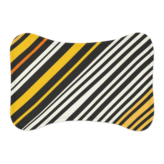 Dog Foodmat - Striped Yellow and Black