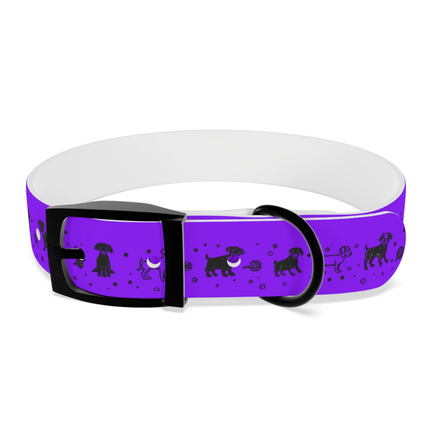 Dog Collar - Purple Puppy Pattern