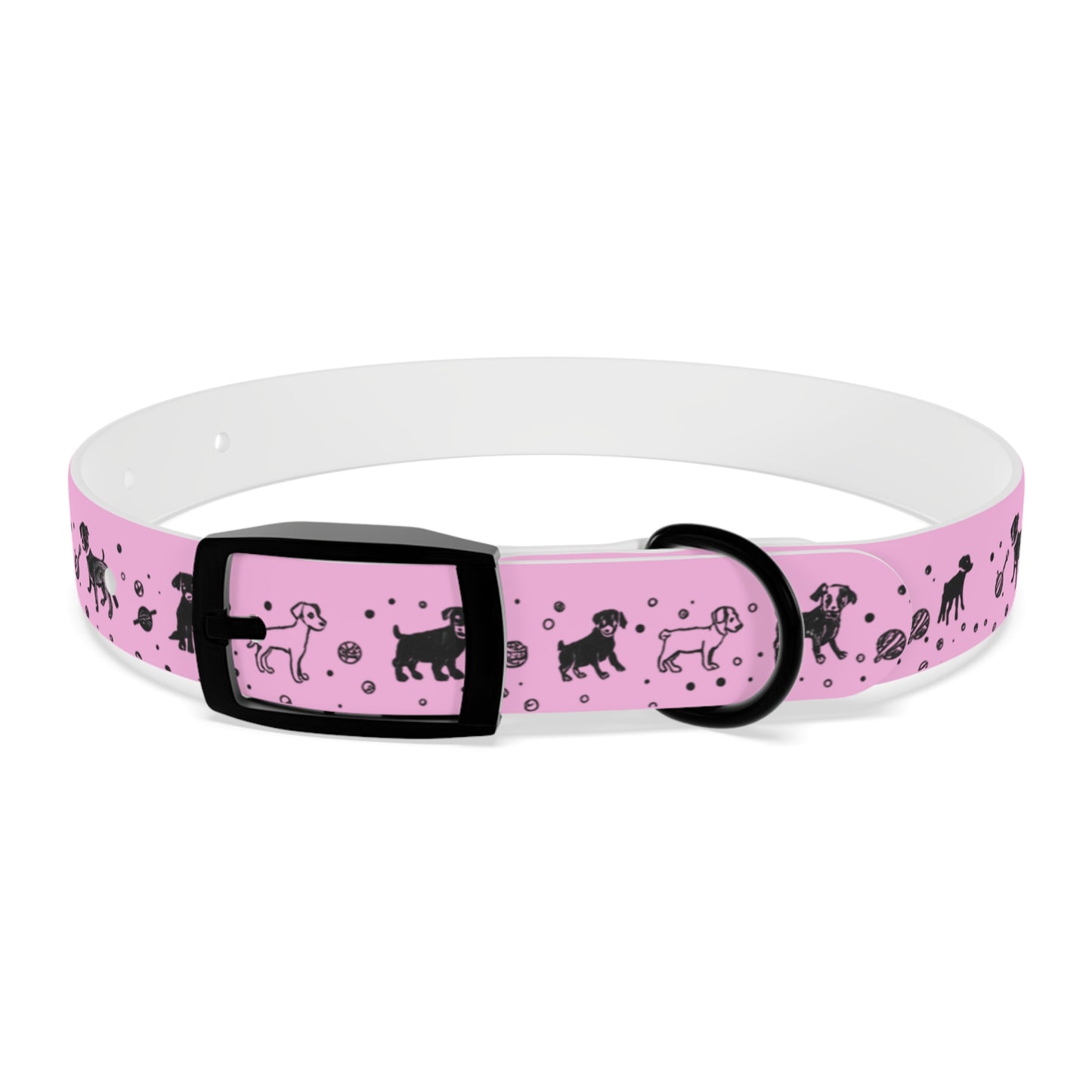 Dog Collar - Pink Puppy Pattern