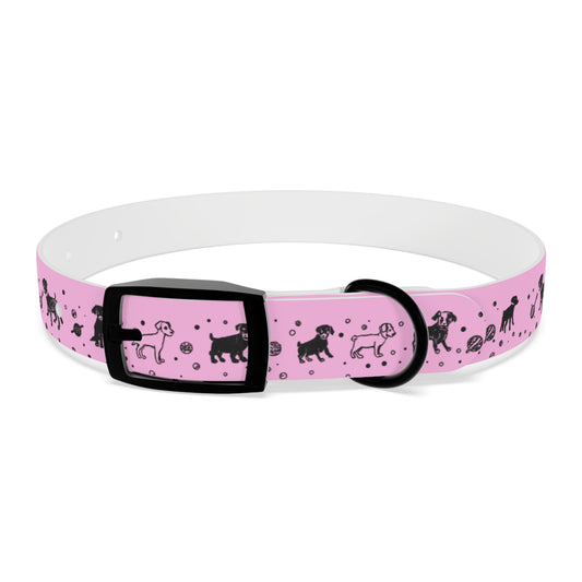 Dog Collar - Pink Puppy Pattern
