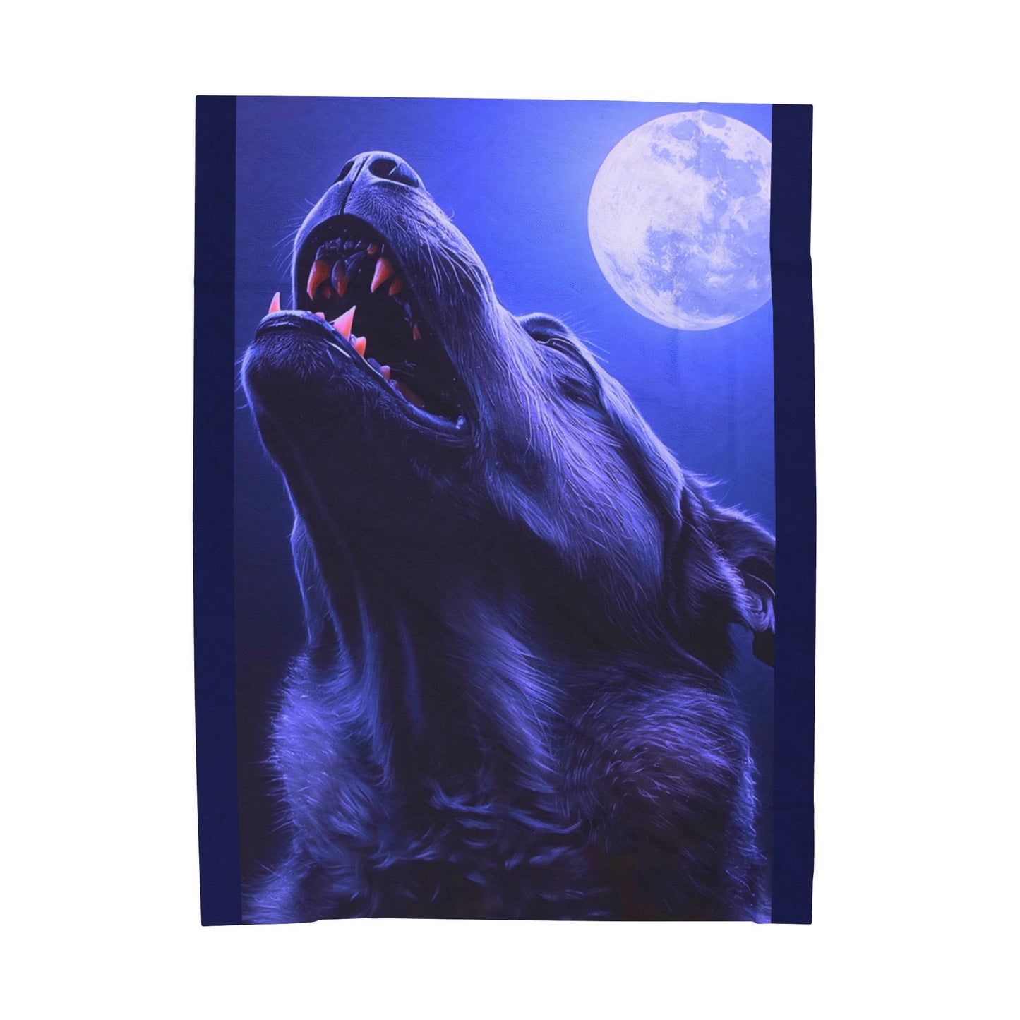Velveteen Plush Blanket - Howling Blue