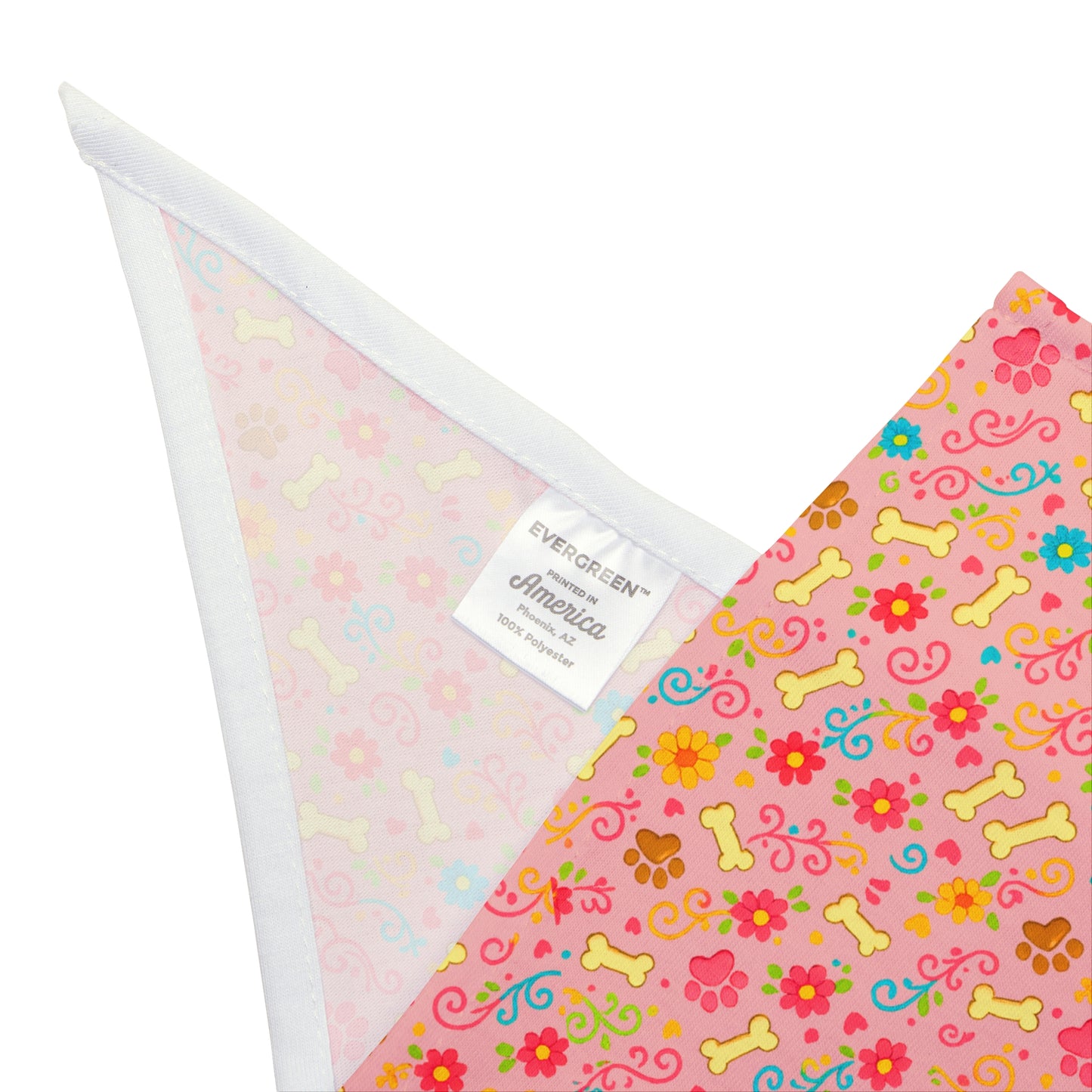 Dog Bandana - Peachy Floral and Bones
