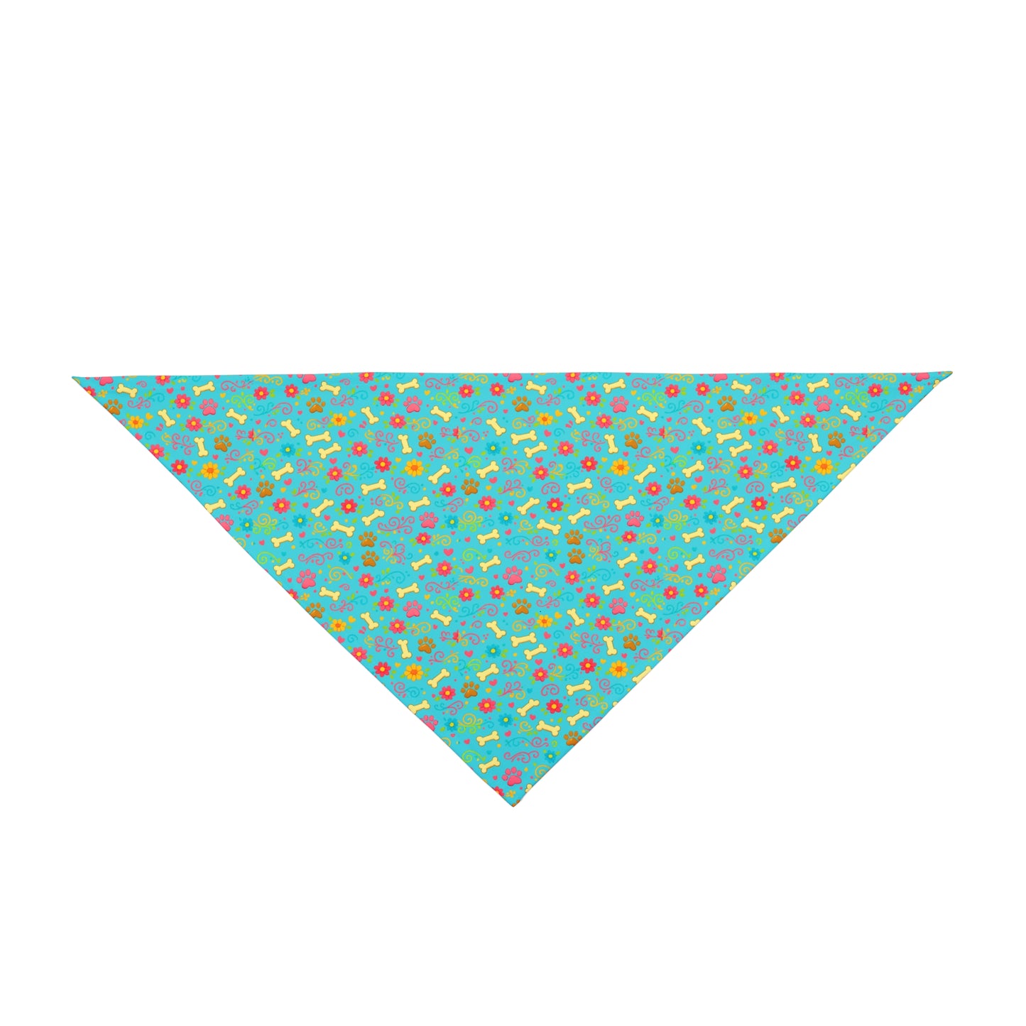 Dog Bandana - Aquamarine Floral and Bones