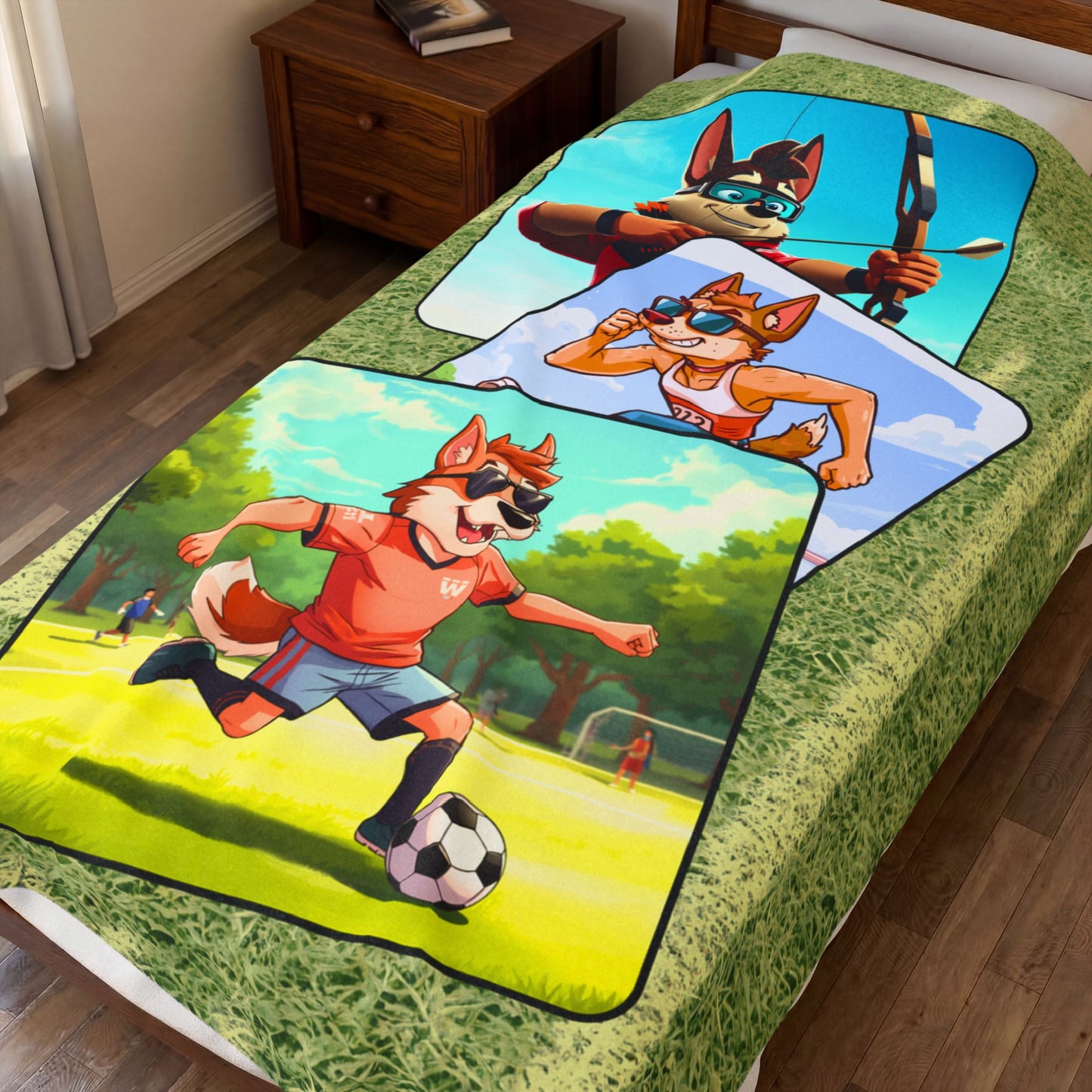 Velveteen Plush Blanket — Sporty Pup