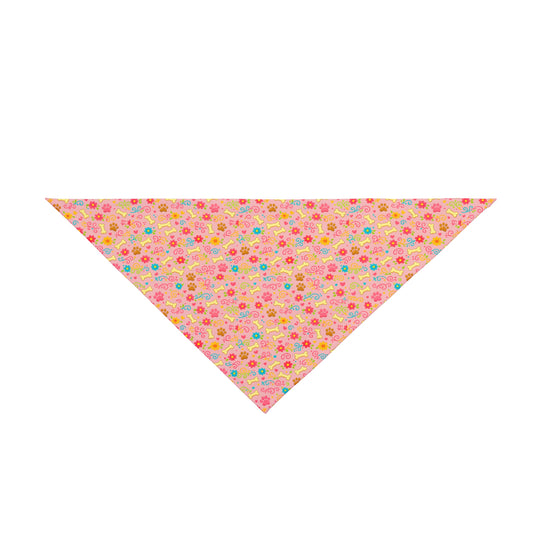 Dog Bandana - Peachy Floral and Bones