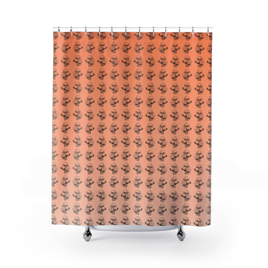 Shower Curtain — Poodle Pattern Peach
