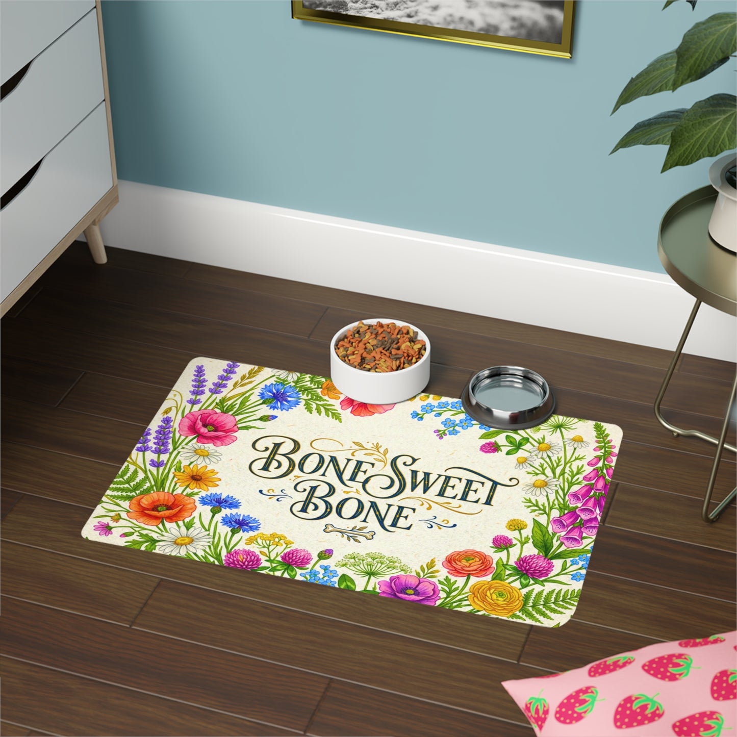 Dog Food Mat - Bone Sweet Bone