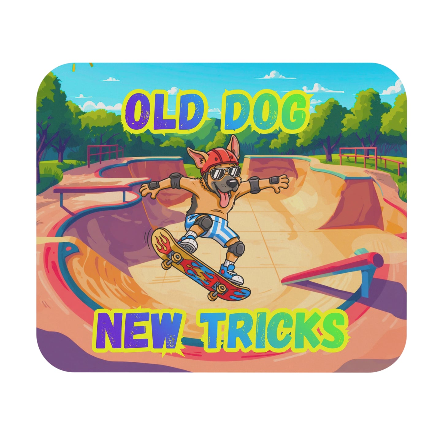Mouse Pad — Old Dog New Tricks Skater