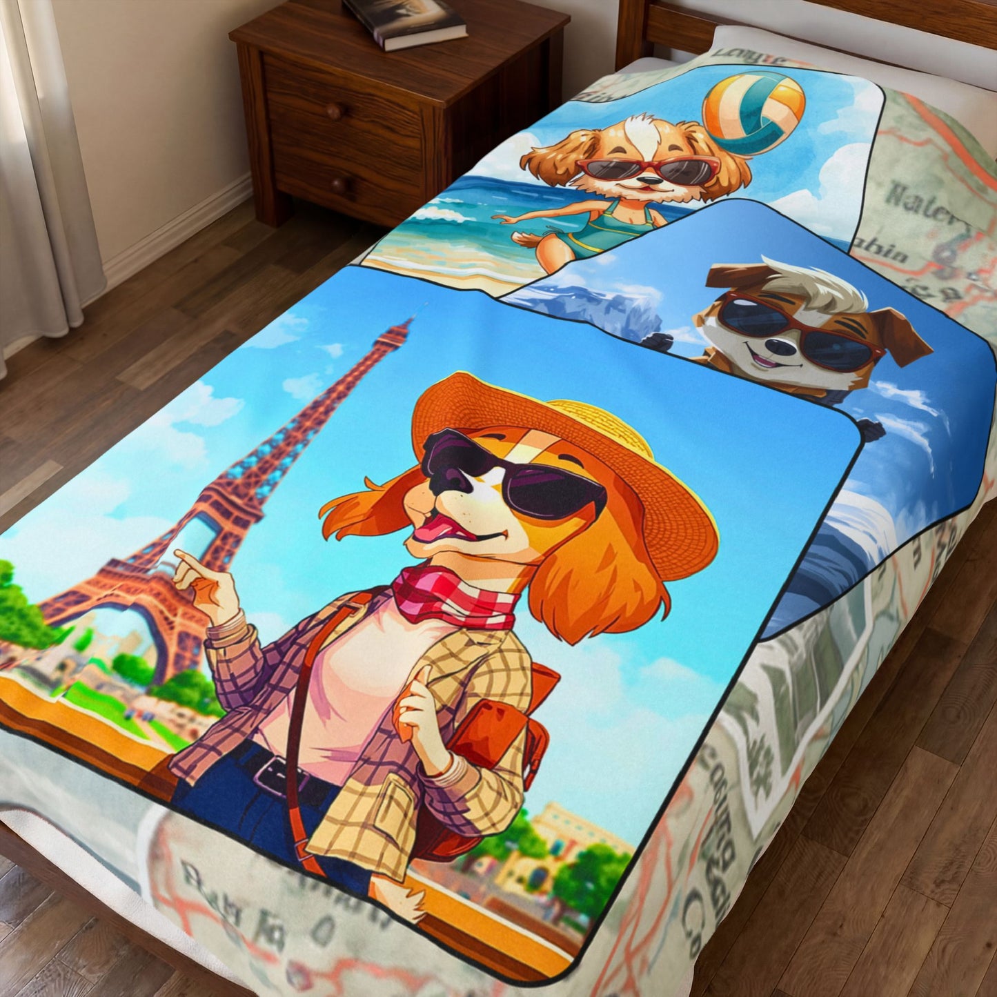 Velveteen Plush Blanket - Travel Pup