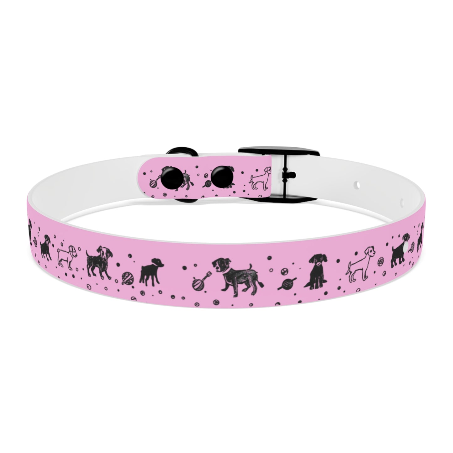 Dog Collar - Pink Puppy Pattern