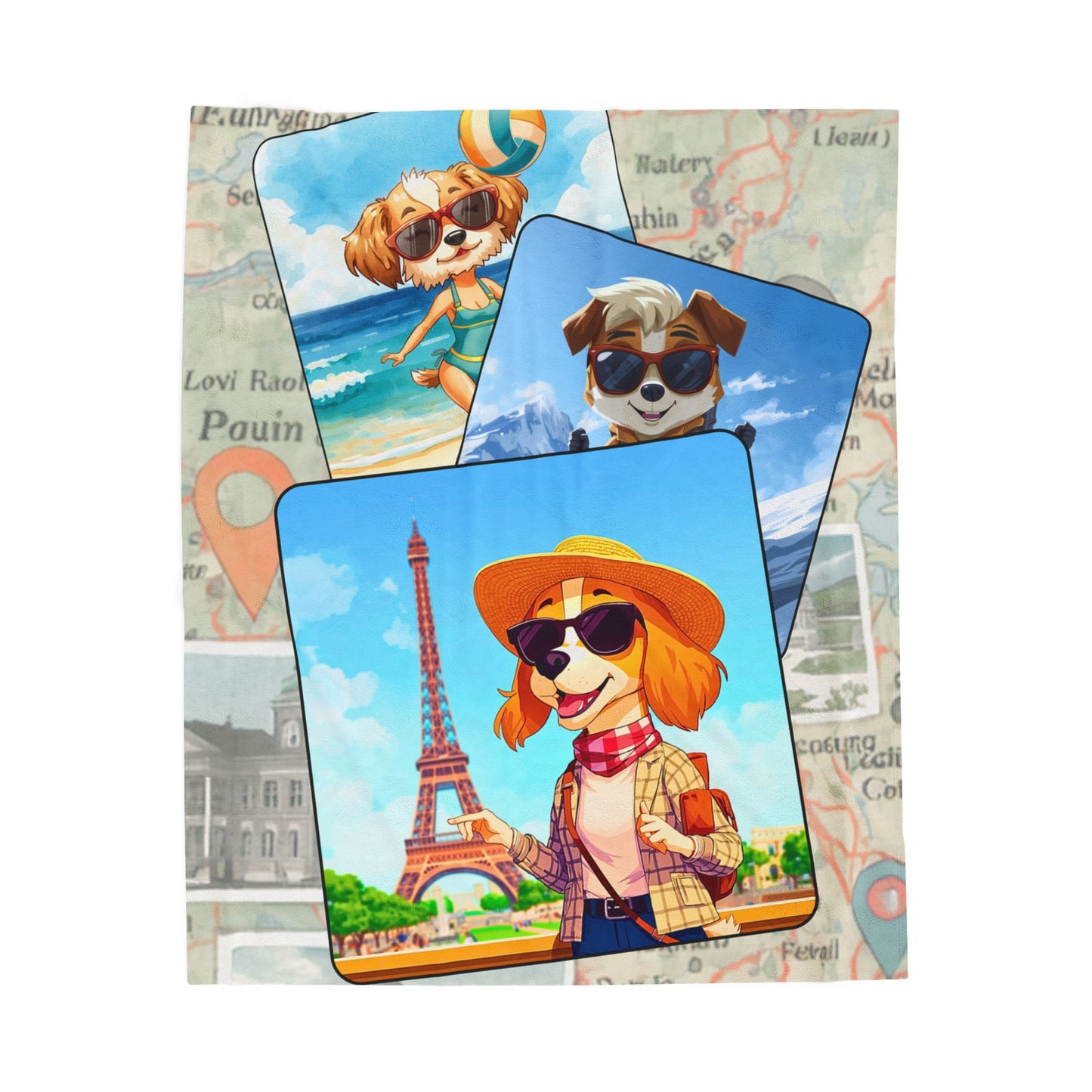 Velveteen Plush Blanket - Travel Pup