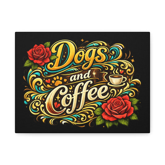 Canvas Print - Dogs and Coffee