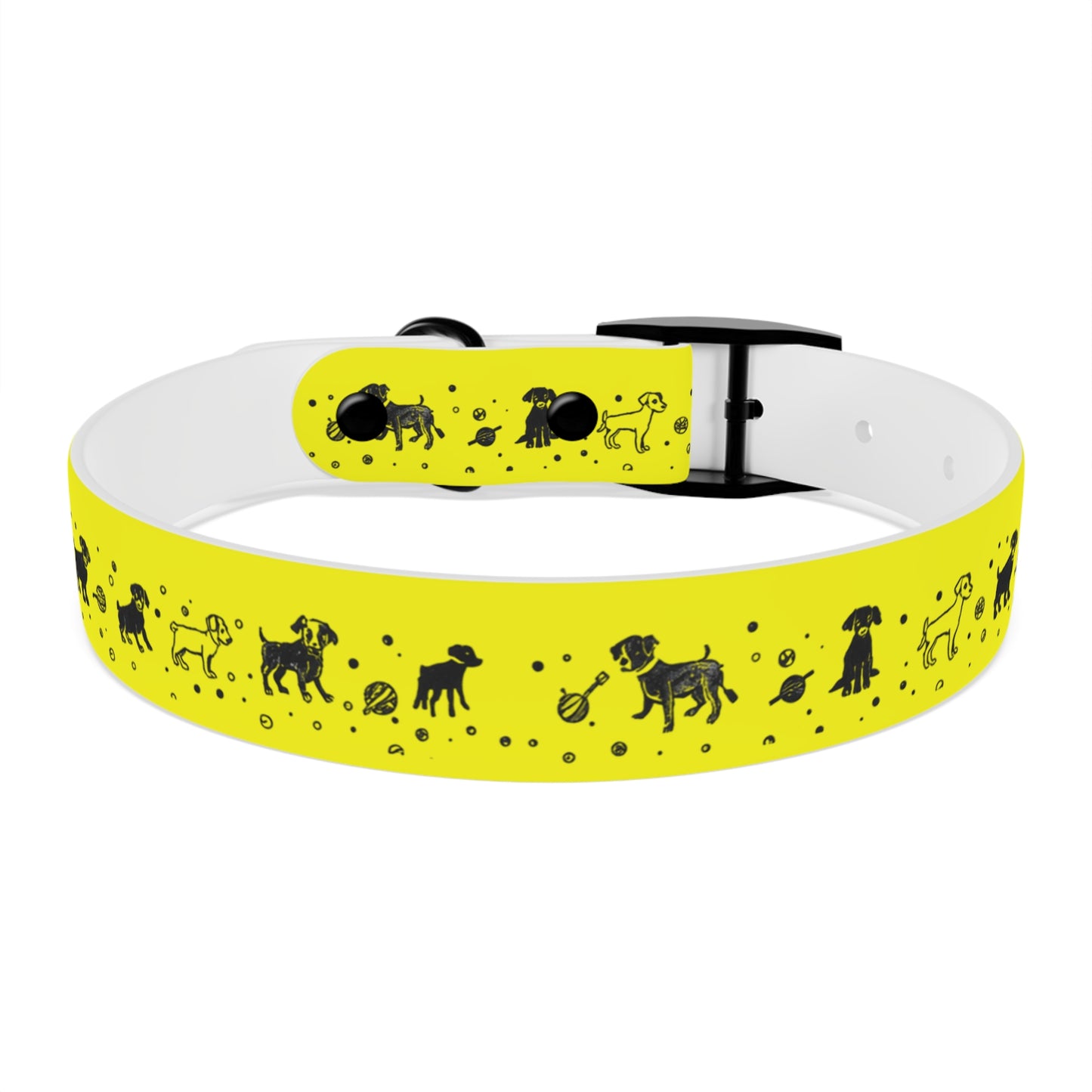 Dog Collar - Yellow Puppy Pattern