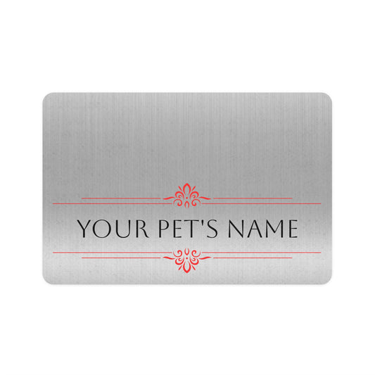 Custom Dog Food Mat - Silver