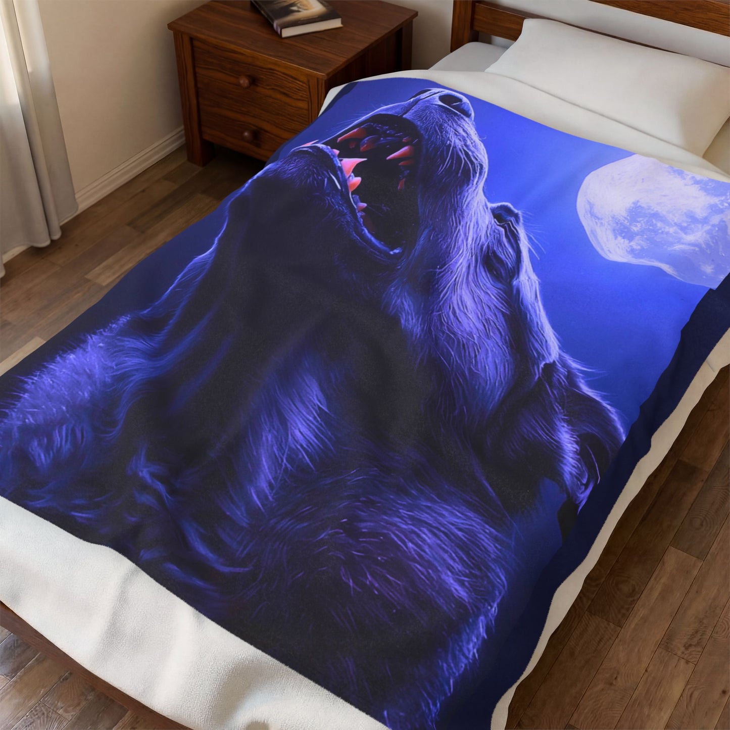 Velveteen Plush Blanket - Howling Blue