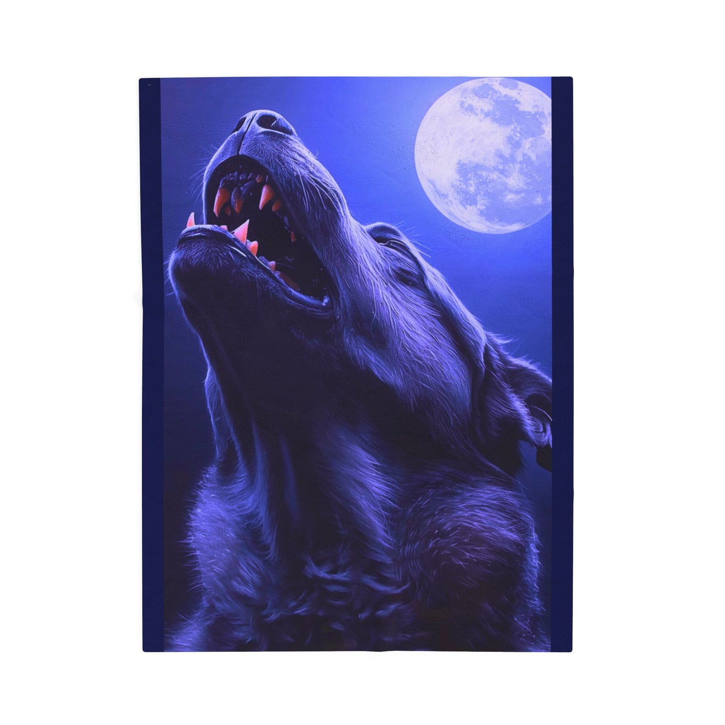 Velveteen Plush Blanket - Howling Blue