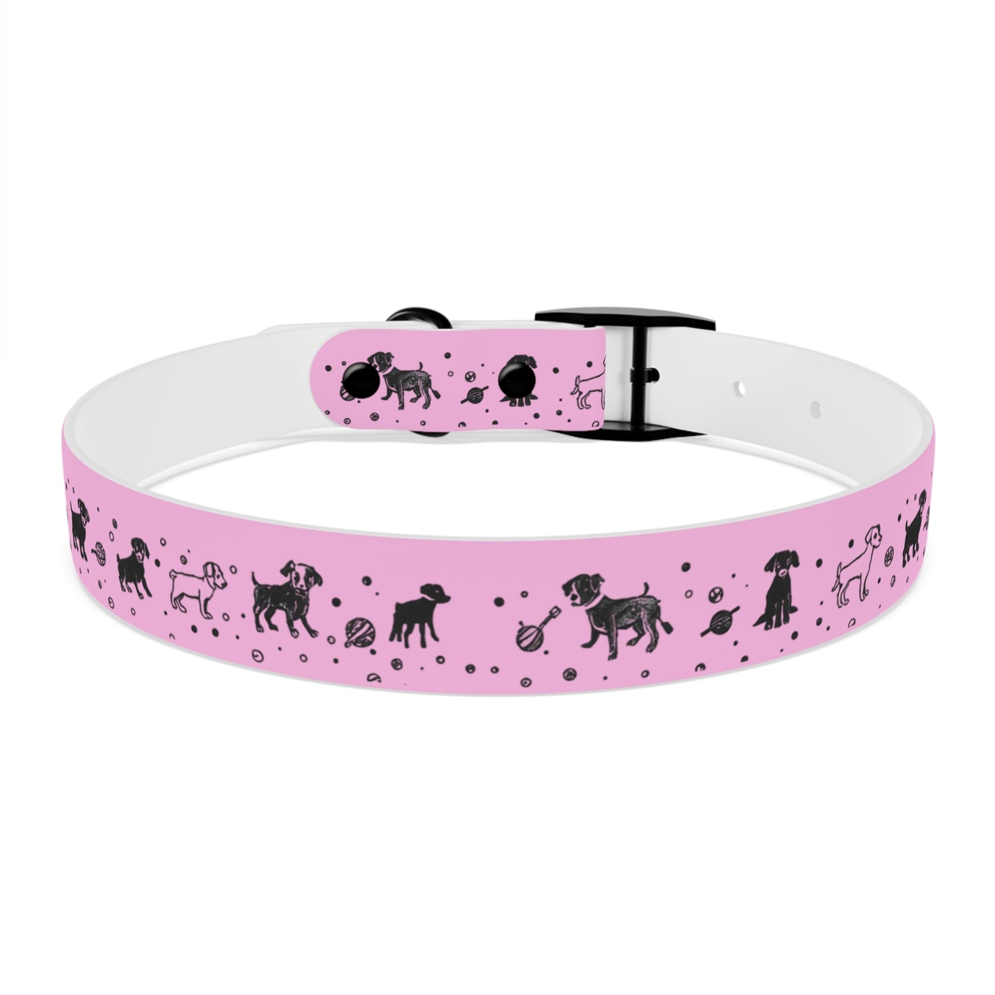 Dog Collar - Pink Puppy Pattern