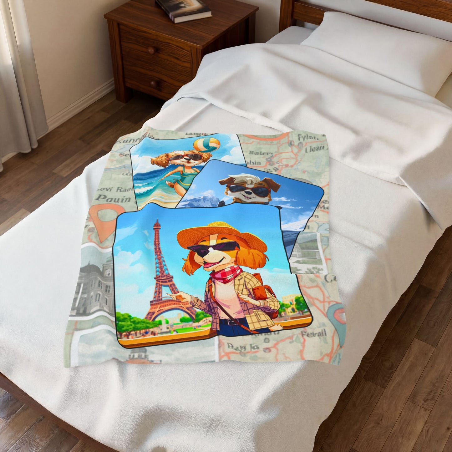 Velveteen Plush Blanket - Travel Pup