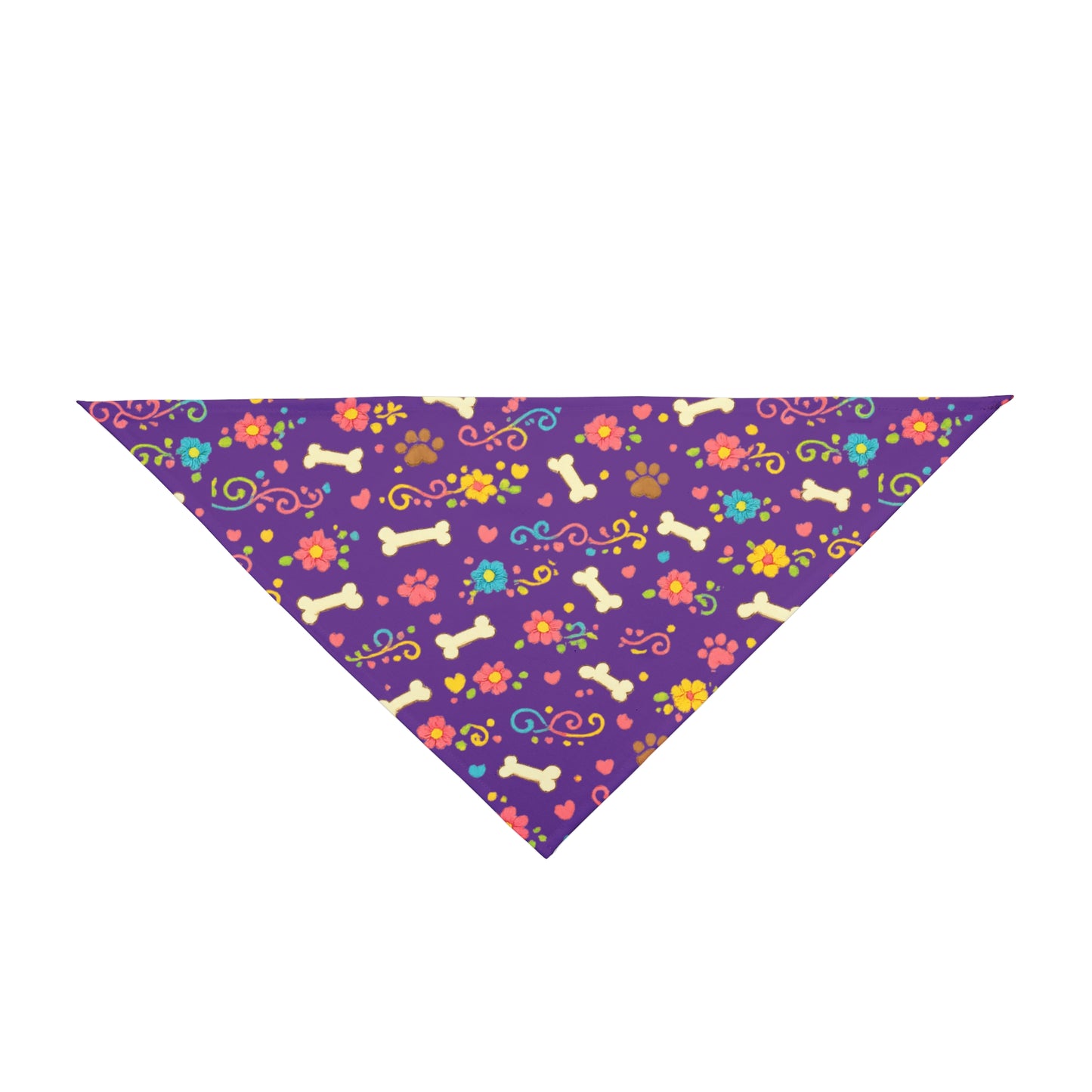 Dog Bandana - Grape Floral and Bones