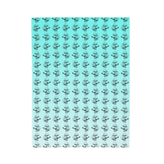 Blanket - Aqua Poodle Velveteen Plush