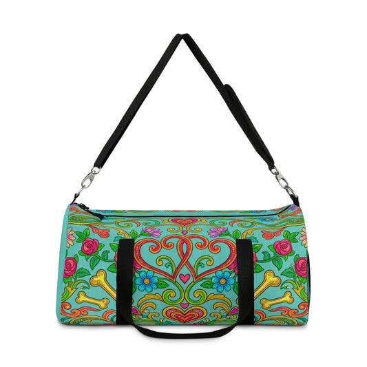 Duffel Bag - Boho Teal and Bones