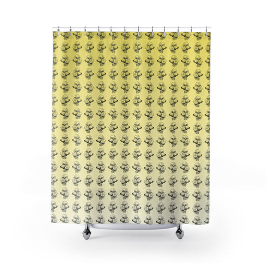 Shower Curtain — Poodle Pattern Yellow