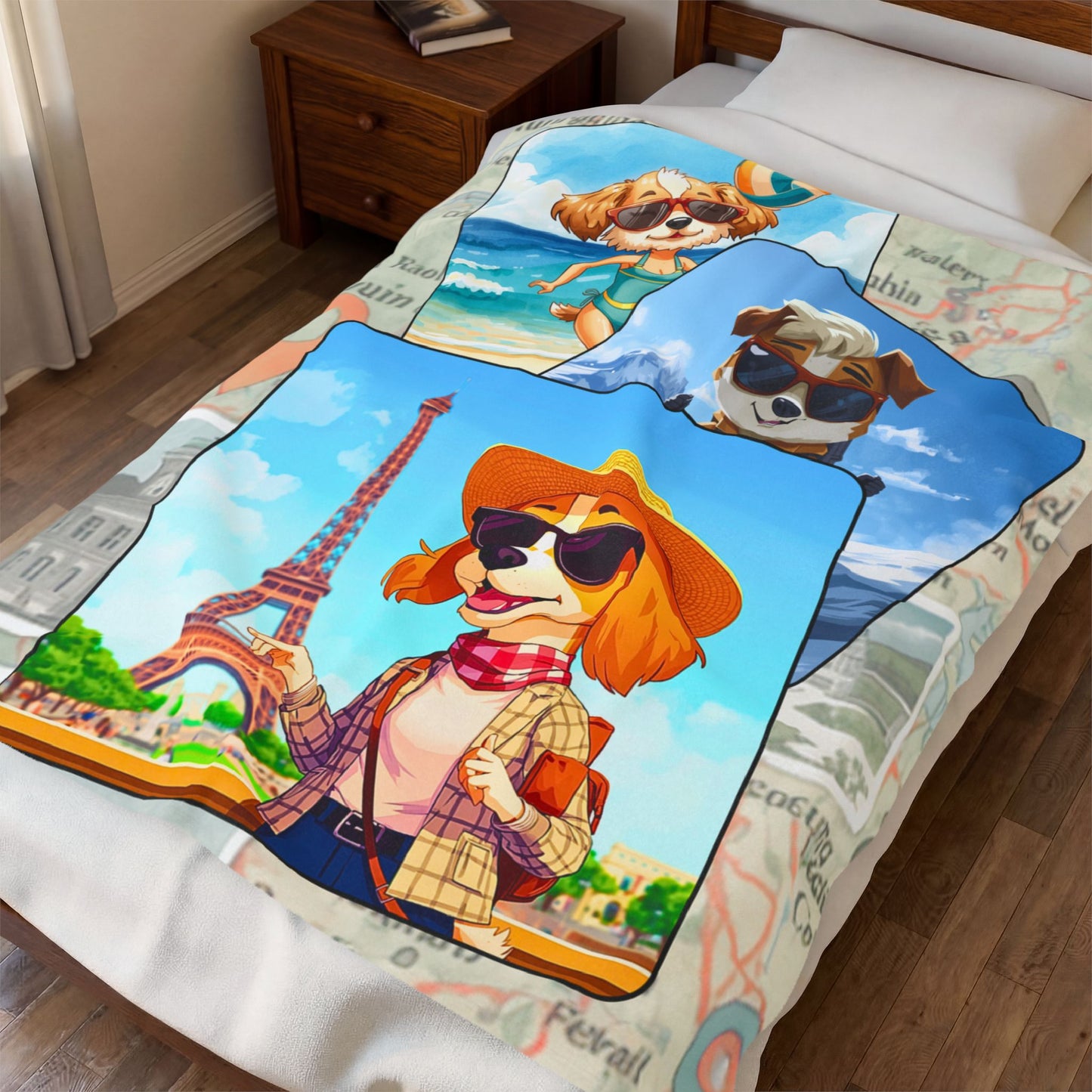 Velveteen Plush Blanket - Travel Pup