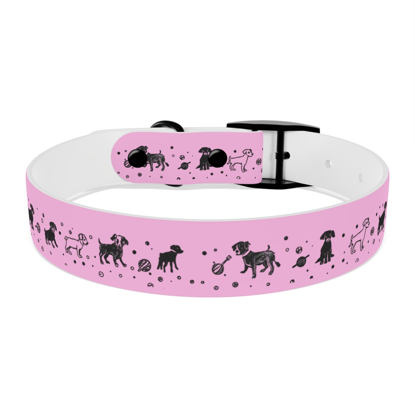 Dog Collar - Pink Puppy Pattern