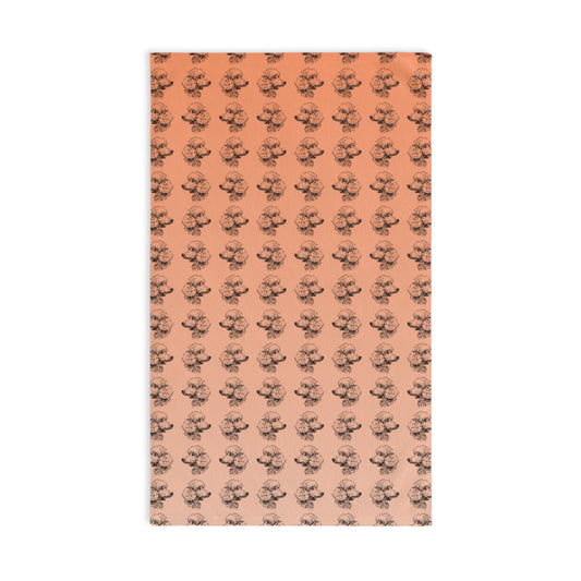 Hand Towel - Poodle Pattern Peach