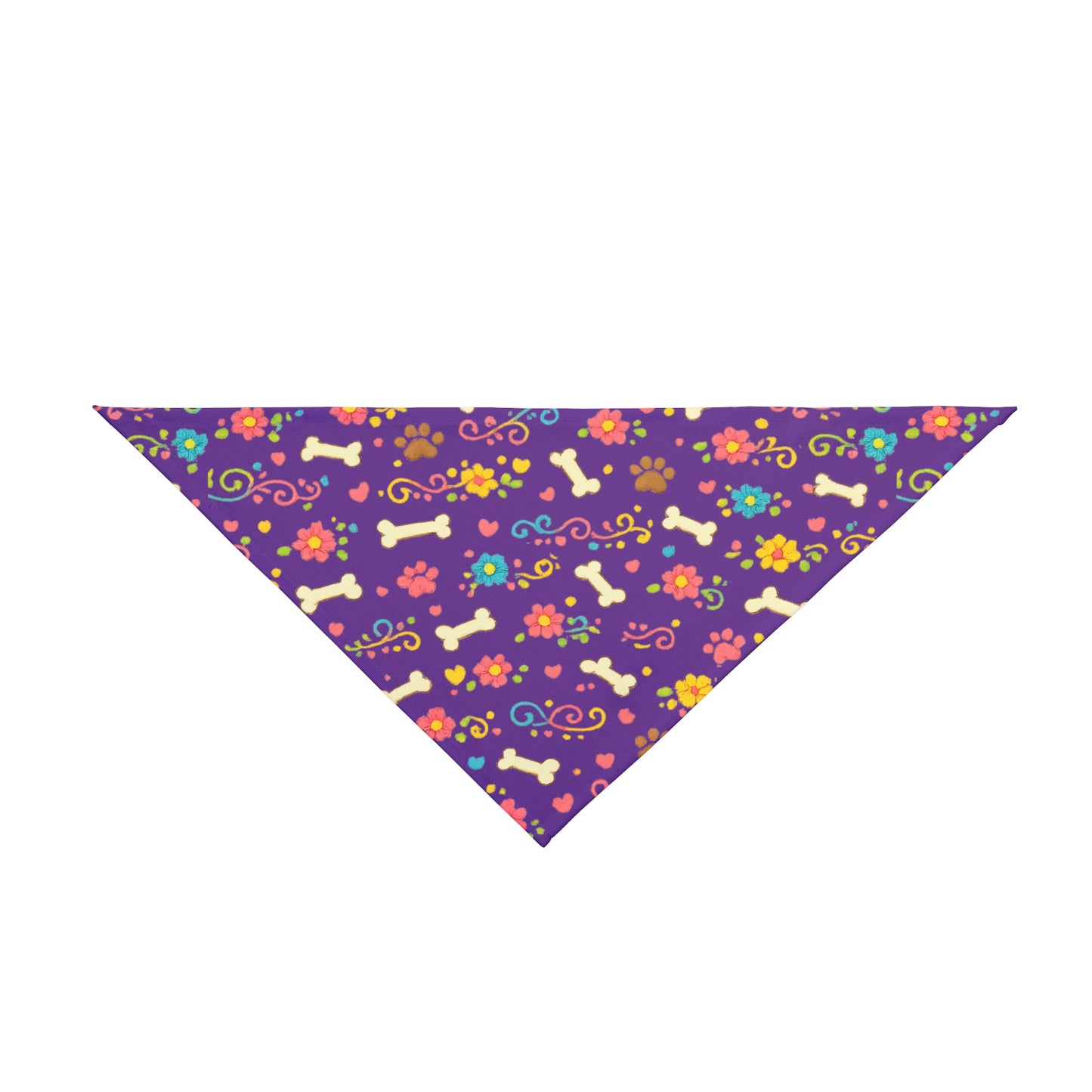 Dog Bandana - Grape Floral and Bones
