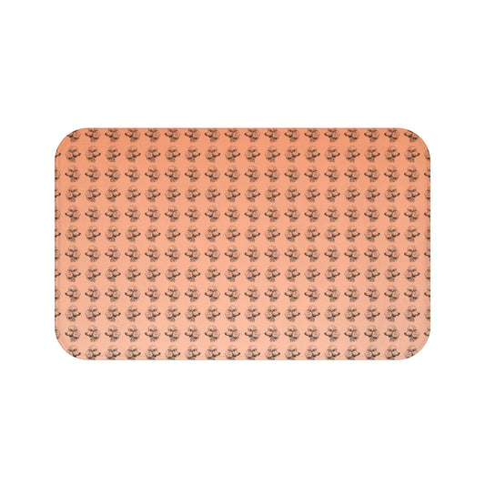 Bath Mat - Poodle Pattern Peach