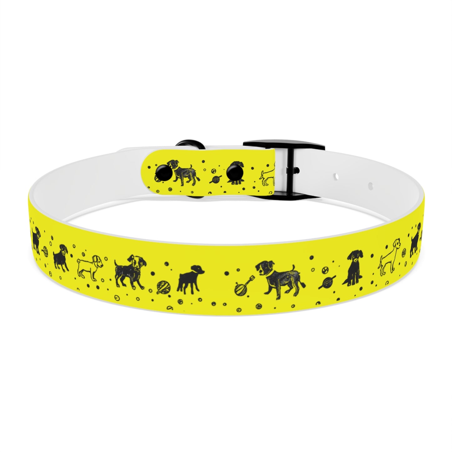 Dog Collar - Yellow Puppy Pattern